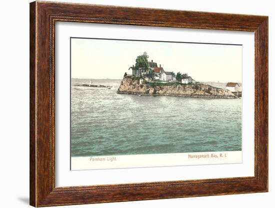 Pomham Lighthouse, Narragansett Bay, Rhode Island-null-Framed Art Print