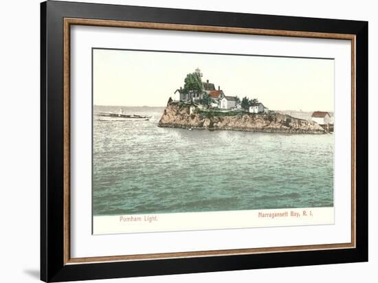 Pomham Lighthouse, Narragansett Bay, Rhode Island-null-Framed Art Print