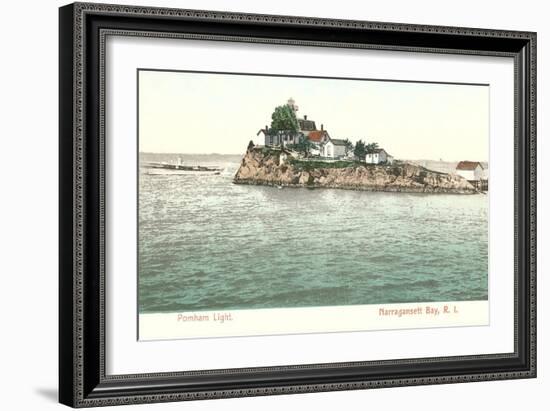 Pomham Lighthouse, Narragansett Bay, Rhode Island-null-Framed Art Print