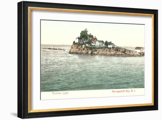 Pomham Lighthouse, Narragansett Bay, Rhode Island-null-Framed Art Print