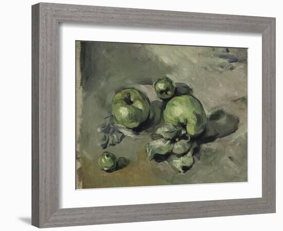 Pommes vertes-Paul Cézanne-Framed Giclee Print