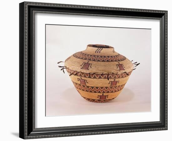 Pomo Feather Trimmed Storage Basket, from California (Woven Fibre)-American-Framed Giclee Print