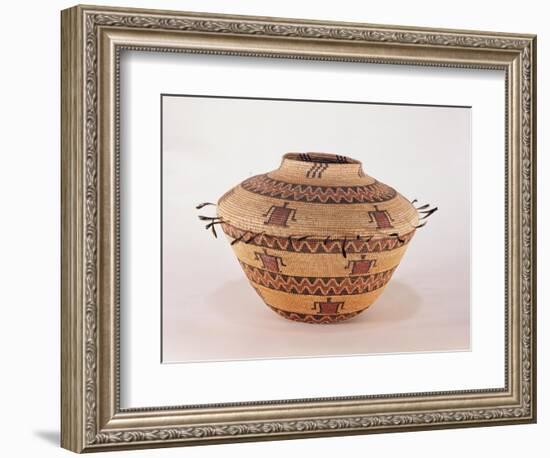 Pomo Feather Trimmed Storage Basket, from California (Woven Fibre)-American-Framed Giclee Print