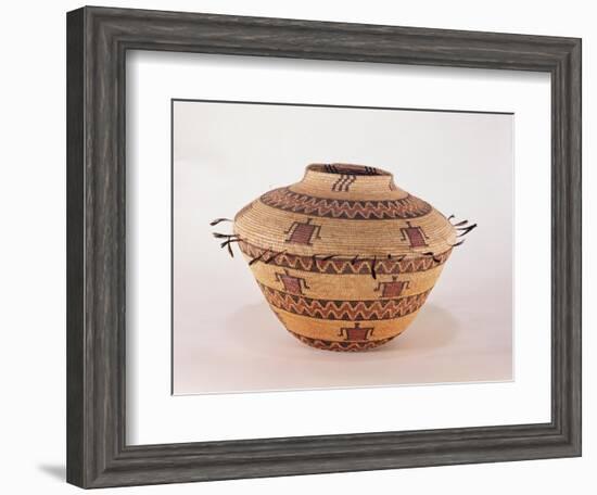 Pomo Feather Trimmed Storage Basket, from California (Woven Fibre)-American-Framed Giclee Print