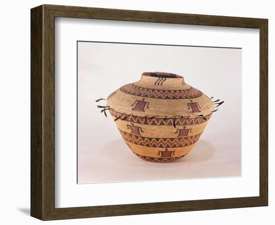 Pomo Feather Trimmed Storage Basket, from California (Woven Fibre)-American-Framed Giclee Print