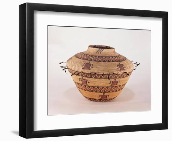 Pomo Feather Trimmed Storage Basket, from California (Woven Fibre)-American-Framed Giclee Print