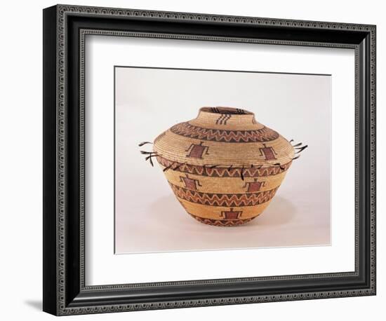 Pomo Feather Trimmed Storage Basket, from California (Woven Fibre)-American-Framed Giclee Print