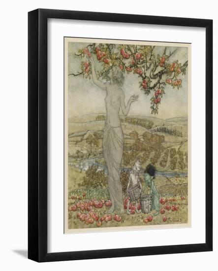 Pomona, Roman Goddess of Fruitful Abundance-Arthur Rackham-Framed Photographic Print