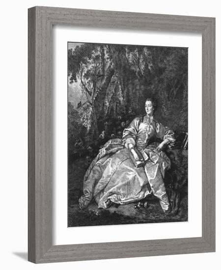 Pompadour Reading-Francois Boucher-Framed Art Print