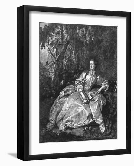 Pompadour Reading-Francois Boucher-Framed Art Print