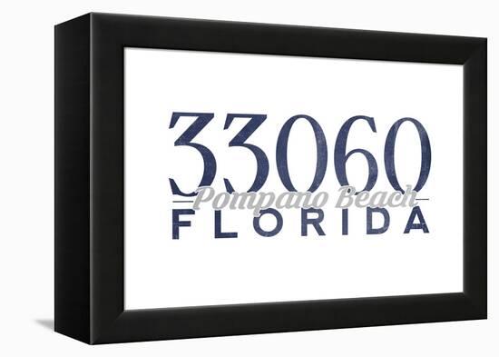 Pompano Beach, Florida - 33060 Zip Code (Blue)-Lantern Press-Framed Stretched Canvas