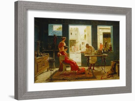 Pompeii Antiques (Oil on Canvas)-Ettore Forti-Framed Giclee Print