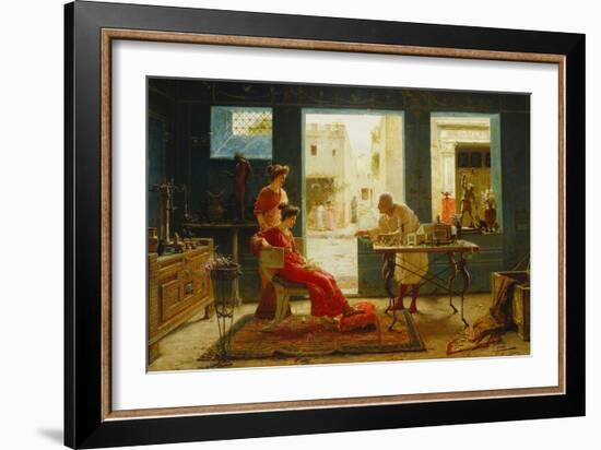 Pompeii Antiques (Oil on Canvas)-Ettore Forti-Framed Giclee Print