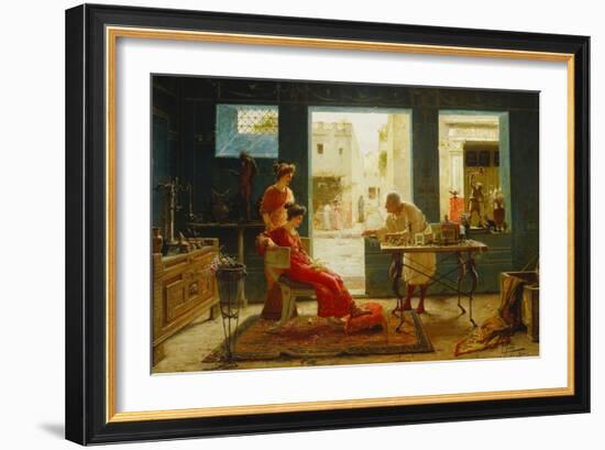 Pompeii Antiques (Oil on Canvas)-Ettore Forti-Framed Giclee Print