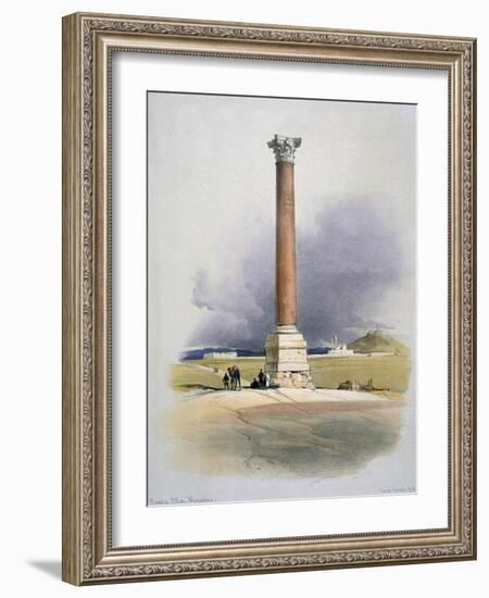 Pompey's Pillar, Alexandria, 19th Century-David Roberts-Framed Giclee Print