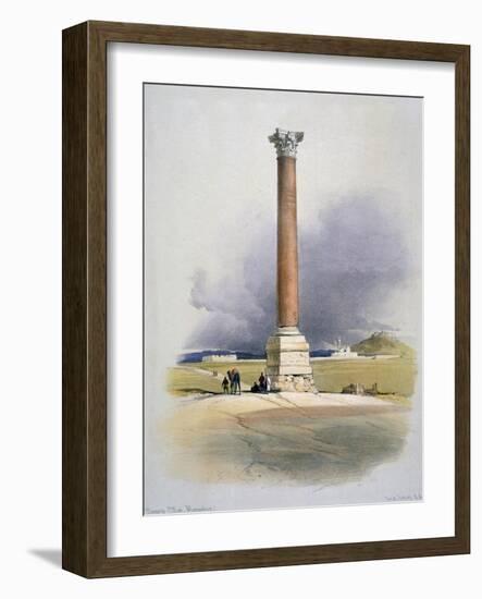 Pompey's Pillar, Alexandria, 19th Century-David Roberts-Framed Giclee Print