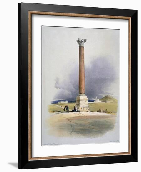 Pompey's Pillar, Alexandria, 19th Century-David Roberts-Framed Giclee Print