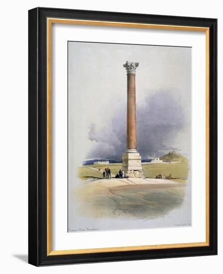 Pompey's Pillar, Alexandria, 19th Century-David Roberts-Framed Giclee Print