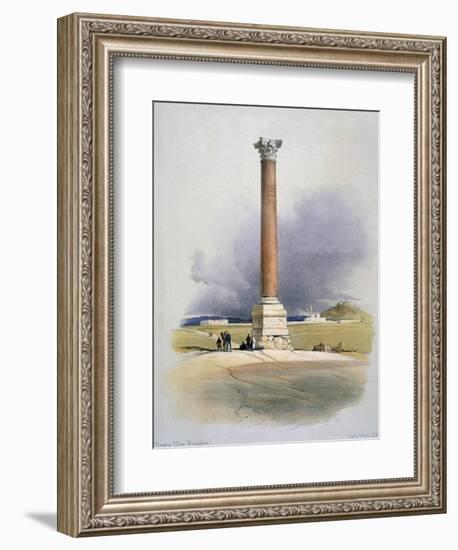 Pompey's Pillar, Alexandria, 19th Century-David Roberts-Framed Giclee Print