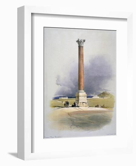 Pompey's Pillar, Alexandria, 19th Century-David Roberts-Framed Giclee Print