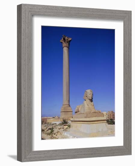 Pompey's Pillar, Alexandria, Egypt, North Africa-Bruno Morandi-Framed Photographic Print