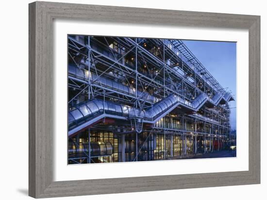 Pompidou Centre, Paris, 1972-1977. Exterior at Dusk-Joe Cornish-Framed Photographic Print