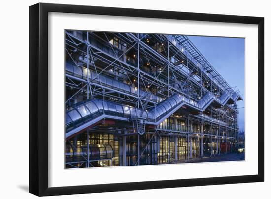 Pompidou Centre, Paris, 1972-1977. Exterior at Dusk-Joe Cornish-Framed Photographic Print