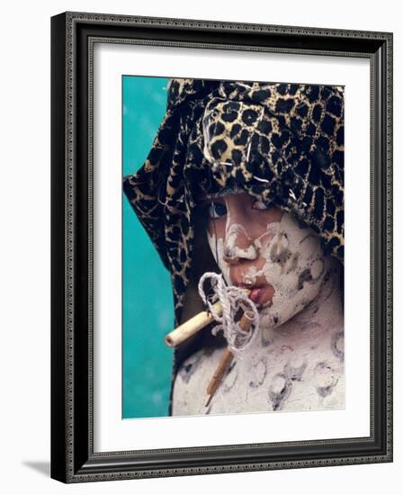 Poncho Dance with Tigre, Olmec Enigma, Tenosique, Mexico-Kenneth Garrett-Framed Photographic Print