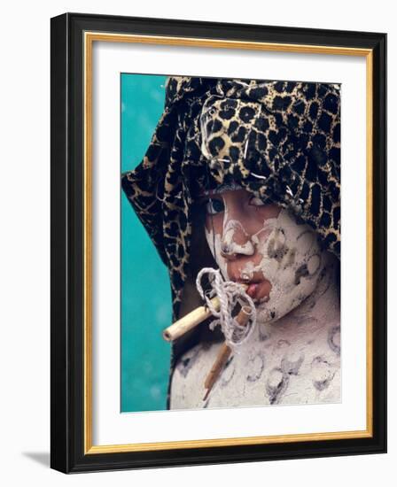 Poncho Dance with Tigre, Olmec Enigma, Tenosique, Mexico-Kenneth Garrett-Framed Photographic Print