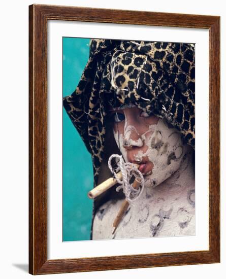 Poncho Dance with Tigre, Olmec Enigma, Tenosique, Mexico-Kenneth Garrett-Framed Photographic Print