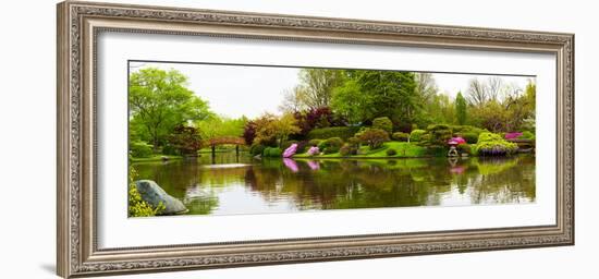 Pond in a garden, Missouri Botanical Garden, St. Louis, Missouri, USA-null-Framed Photographic Print