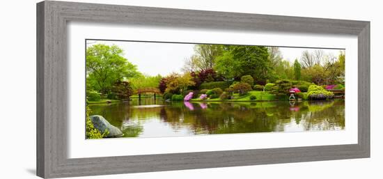 Pond in a garden, Missouri Botanical Garden, St. Louis, Missouri, USA-null-Framed Photographic Print