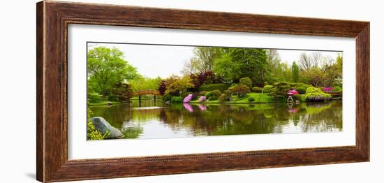 Pond in a garden, Missouri Botanical Garden, St. Louis, Missouri, USA-null-Framed Photographic Print
