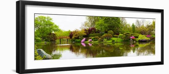 Pond in a garden, Missouri Botanical Garden, St. Louis, Missouri, USA-null-Framed Photographic Print