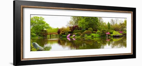 Pond in a garden, Missouri Botanical Garden, St. Louis, Missouri, USA-null-Framed Photographic Print