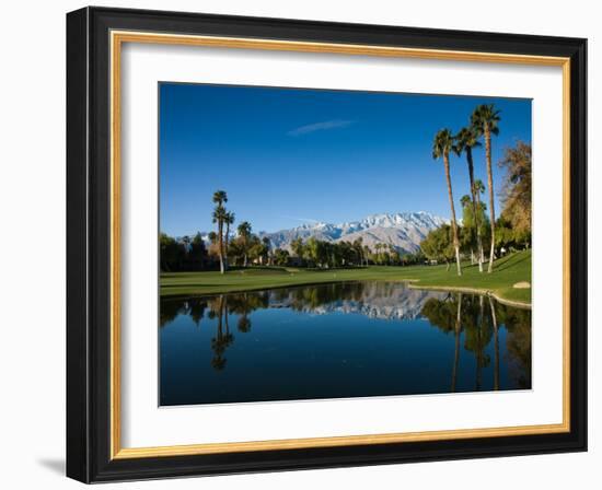 Pond in a Golf Course, Desert Princess Country Club, Palm Springs, Riverside County, California-null-Framed Photographic Print