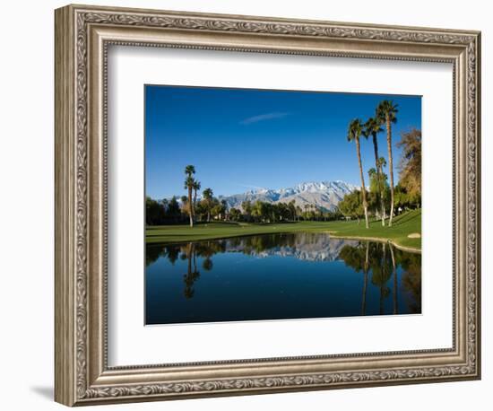 Pond in a Golf Course, Desert Princess Country Club, Palm Springs, Riverside County, California-null-Framed Photographic Print