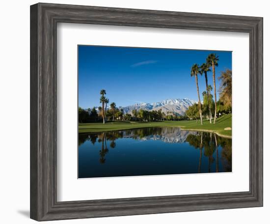 Pond in a Golf Course, Desert Princess Country Club, Palm Springs, Riverside County, California-null-Framed Photographic Print