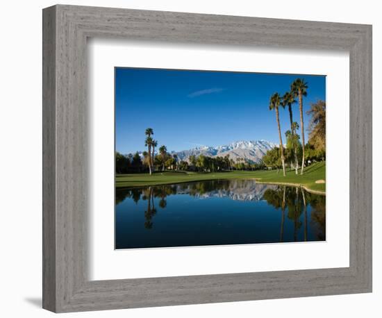 Pond in a Golf Course, Desert Princess Country Club, Palm Springs, Riverside County, California-null-Framed Photographic Print