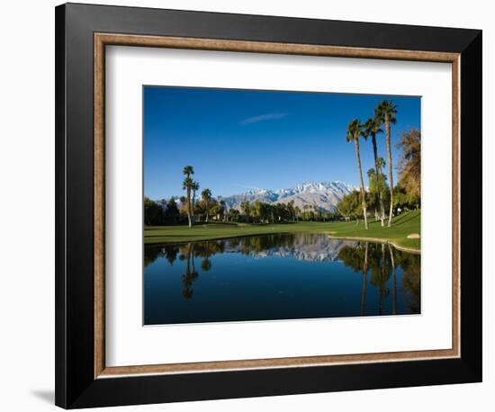 Pond in a Golf Course, Desert Princess Country Club, Palm Springs, Riverside County, California-null-Framed Photographic Print