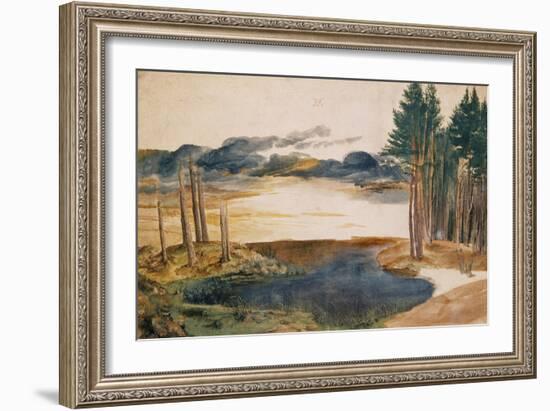 Pond in the Woods (Weiher im Walde). Watercolour and tempera Inv. 5218-167.-Albrecht Dürer-Framed Giclee Print