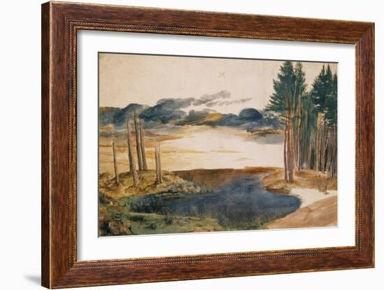 Pond in the Woods (Weiher im Walde). Watercolour and tempera Inv. 5218-167.-Albrecht Dürer-Framed Giclee Print