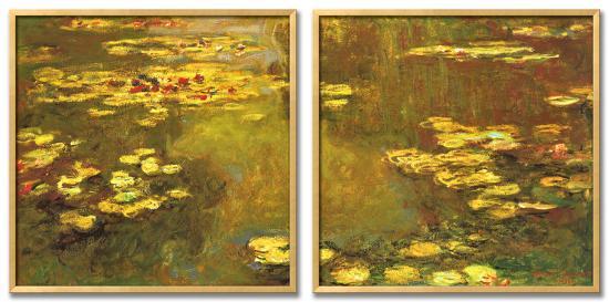 Pond of Waterlilies, 1919-Claude Monet-Framed Textured Art