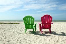Adirondack Beach Chairs with Ocean View-Pond Shots-Laminated Photographic Print