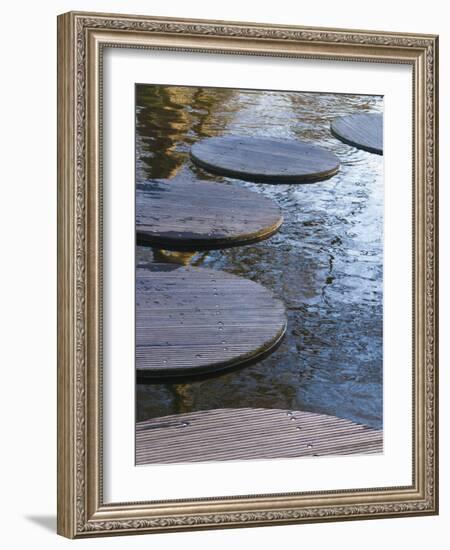 Pond Stepping Stones-Anna Miller-Framed Photographic Print