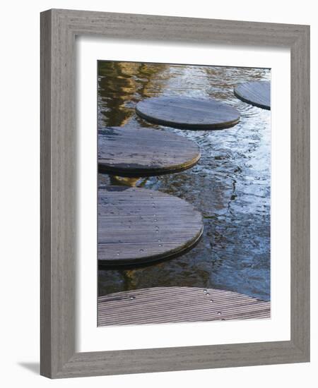 Pond Stepping Stones-Anna Miller-Framed Photographic Print