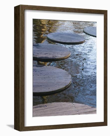 Pond Stepping Stones-Anna Miller-Framed Photographic Print