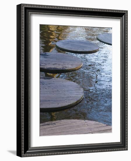 Pond Stepping Stones-Anna Miller-Framed Photographic Print