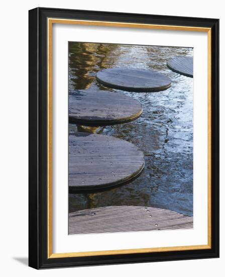 Pond Stepping Stones-Anna Miller-Framed Photographic Print