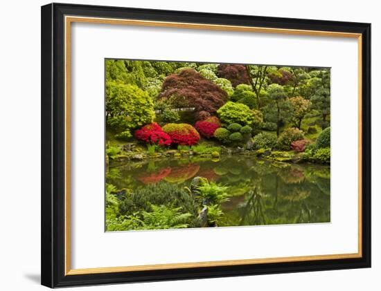 Pond, Strolling Garden, Portland Japanese Garden, Oregon, Usa-Michel Hersen-Framed Photographic Print